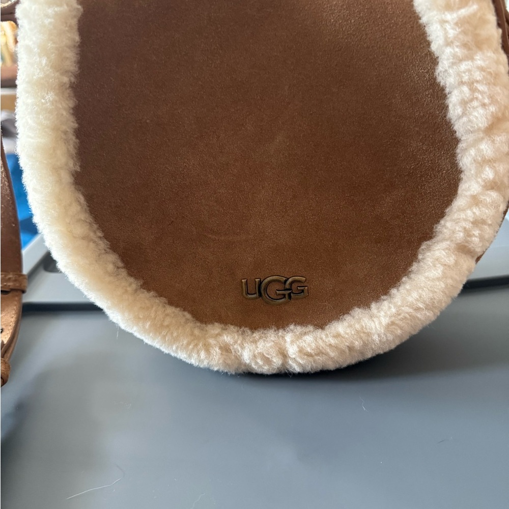 UGG Shearling Crossbody Bag - Brown and Cream